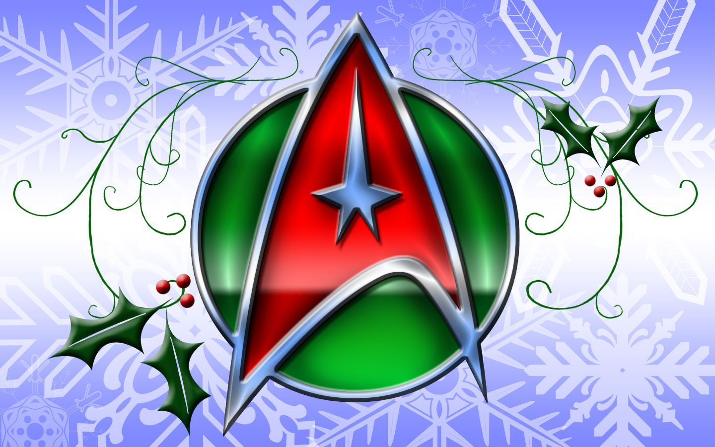 Star Trek Wallpaper: «Starfleet logo» [ «United Federation of Planets» ] [ «New Year» ]. Star trek christmas, Star trek wallpaper, Star trek art