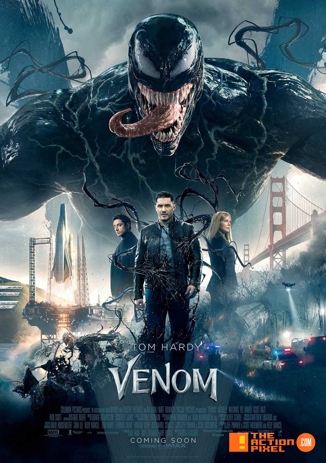Venom” looms over a cacophony of image in the new Sony poster