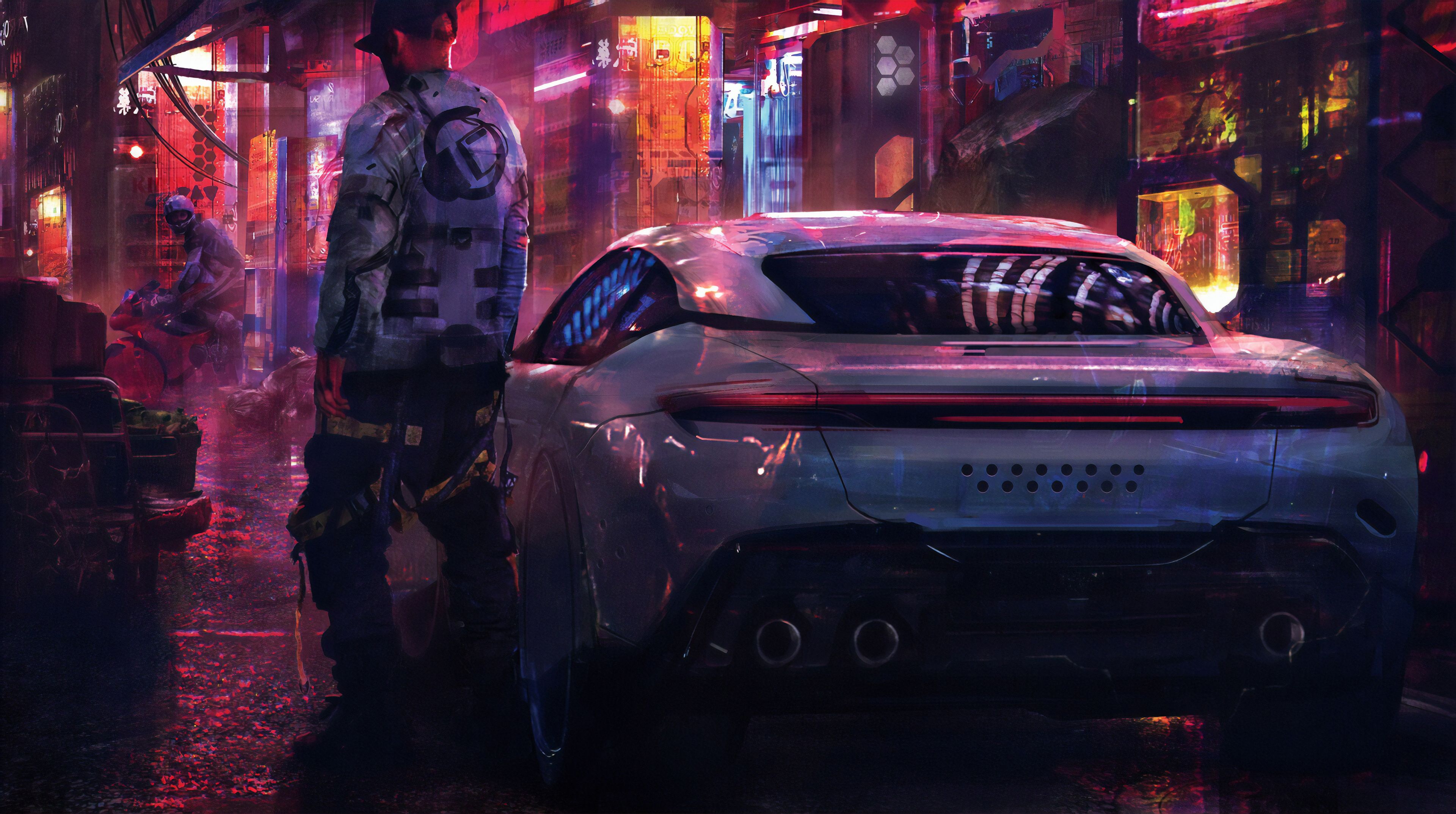 Cyberpunk car живые обои