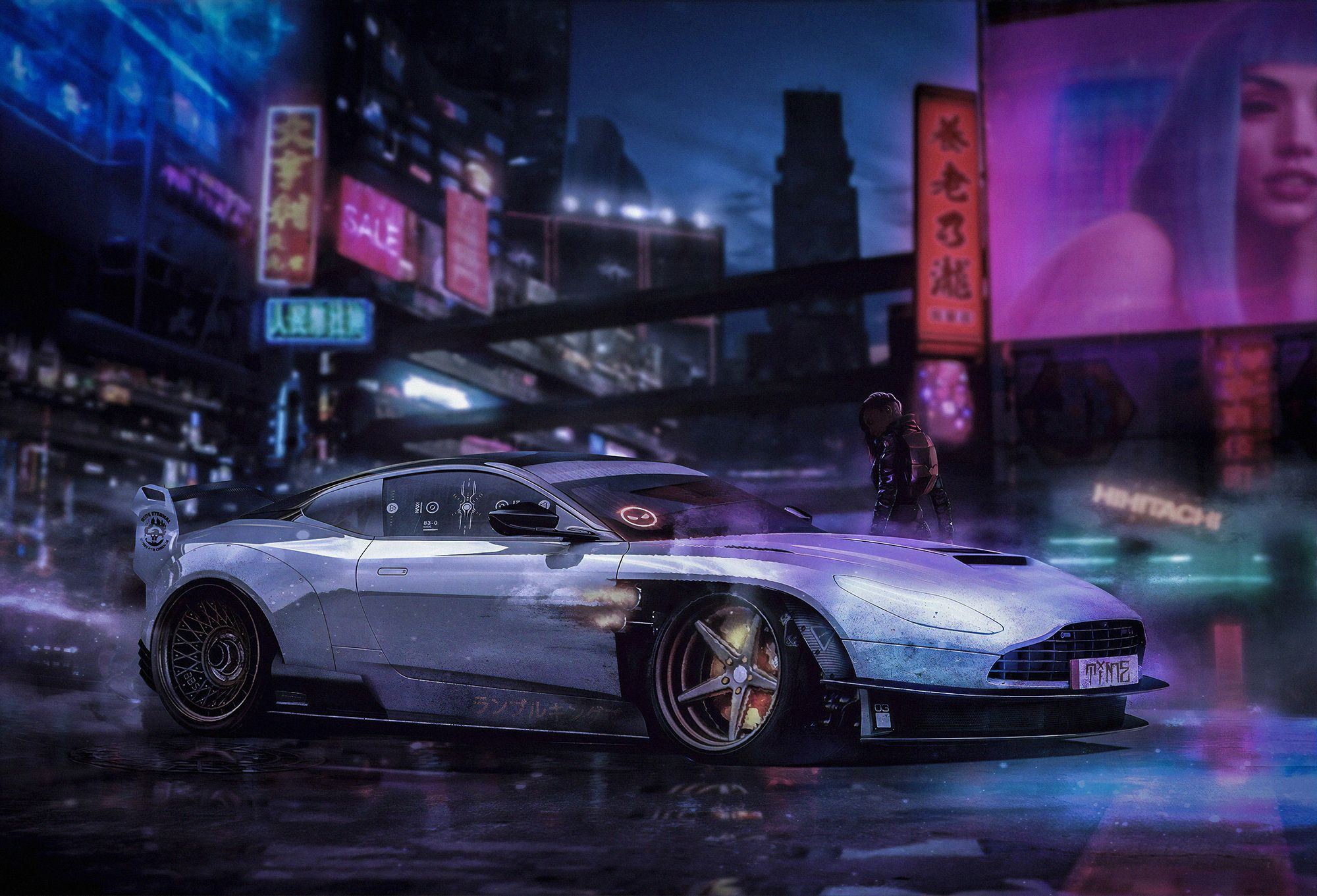 Cyberpunk Car Art HD Wallpaper