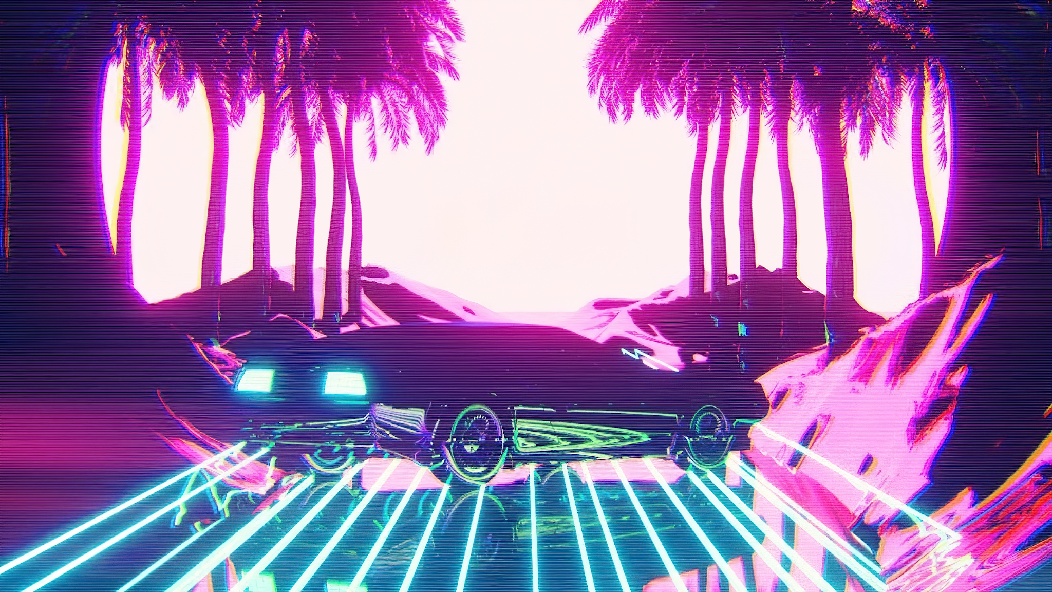 Cyberpunk Pink Car Live Wallpaper - free download