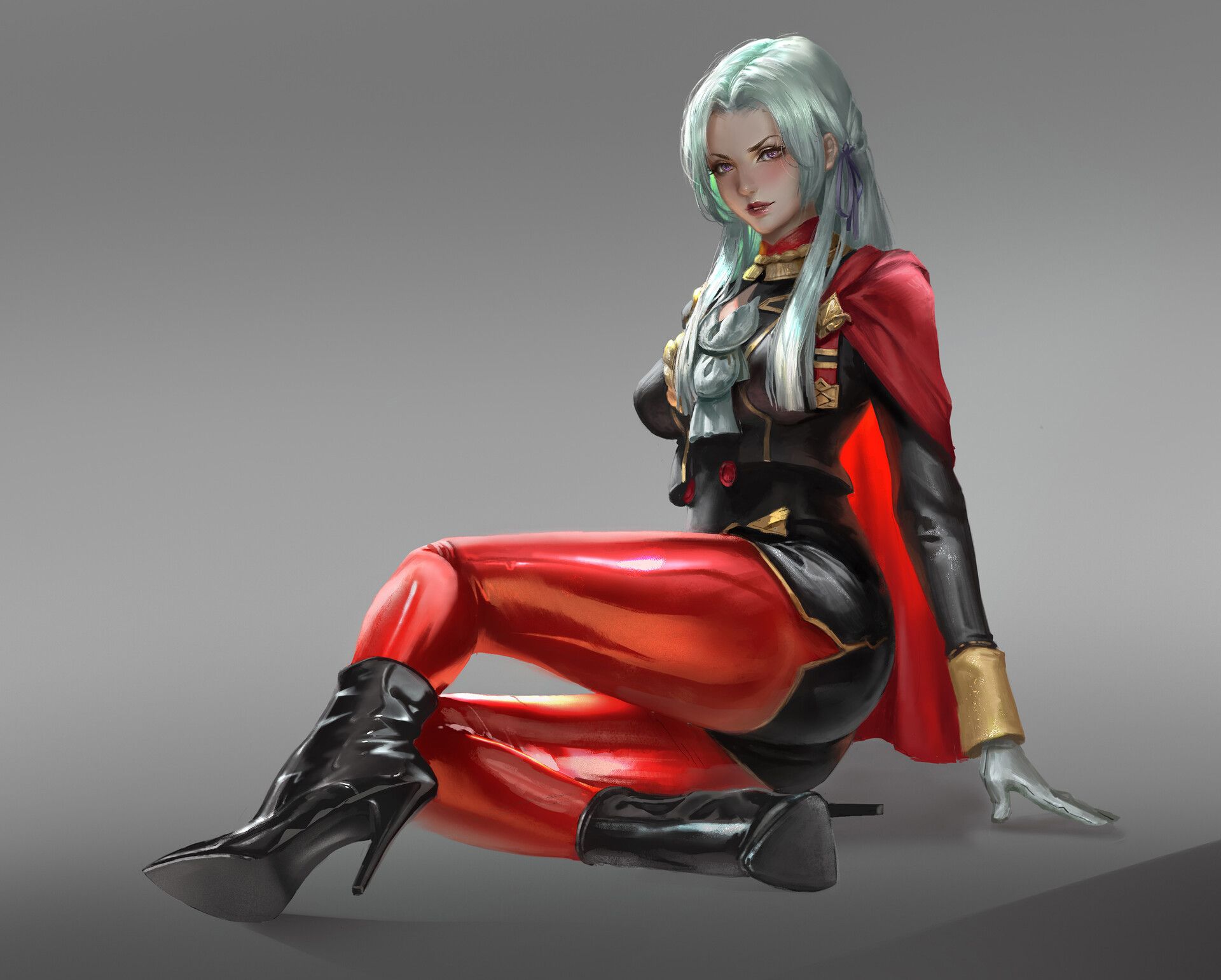 Anime Girls Simple Background Drawing Portrait Display Edelgard Von Hresvelg Fire Emblem Wallpaper:1920x1541