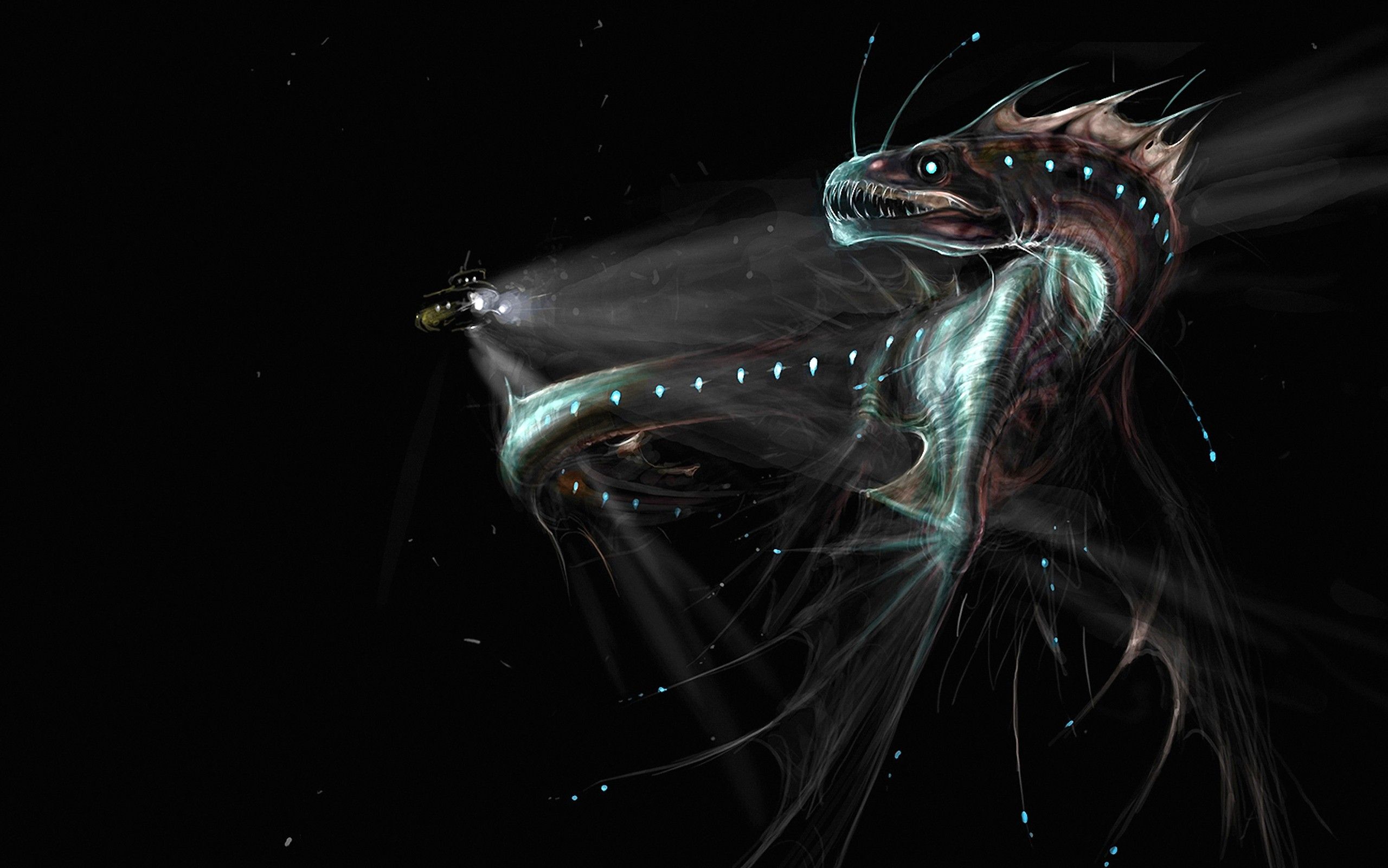 Deep Sea Desktop Wallpaper. Sea monsters, Fantasy creatures, Creature art