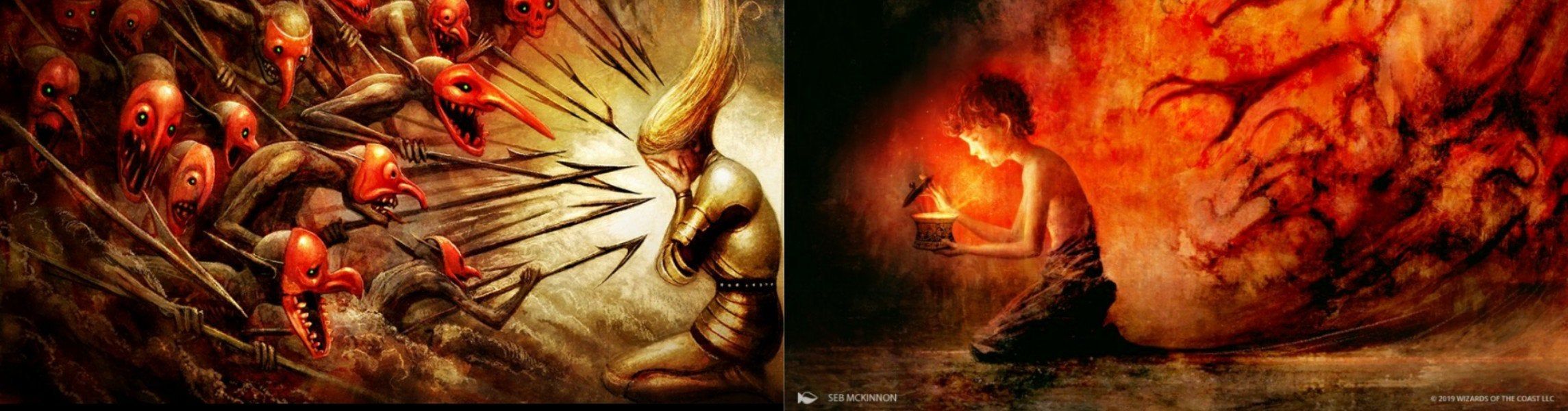 Seb McKinnon art collage for Bedevil and Allure of the Unknown