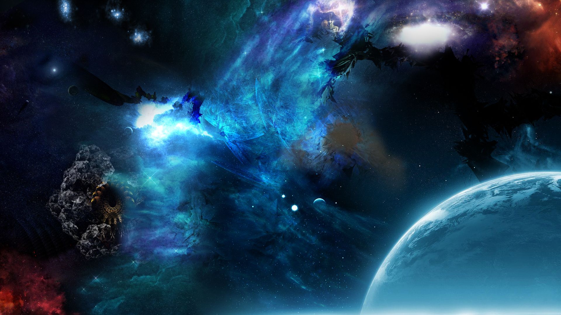 Blue Outer Space Wallpaper Beautiful Space Background HD Wallpaper