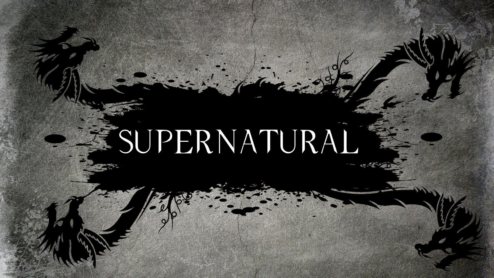 black, logo, dragons, Supernatural, TV Series wallpaper