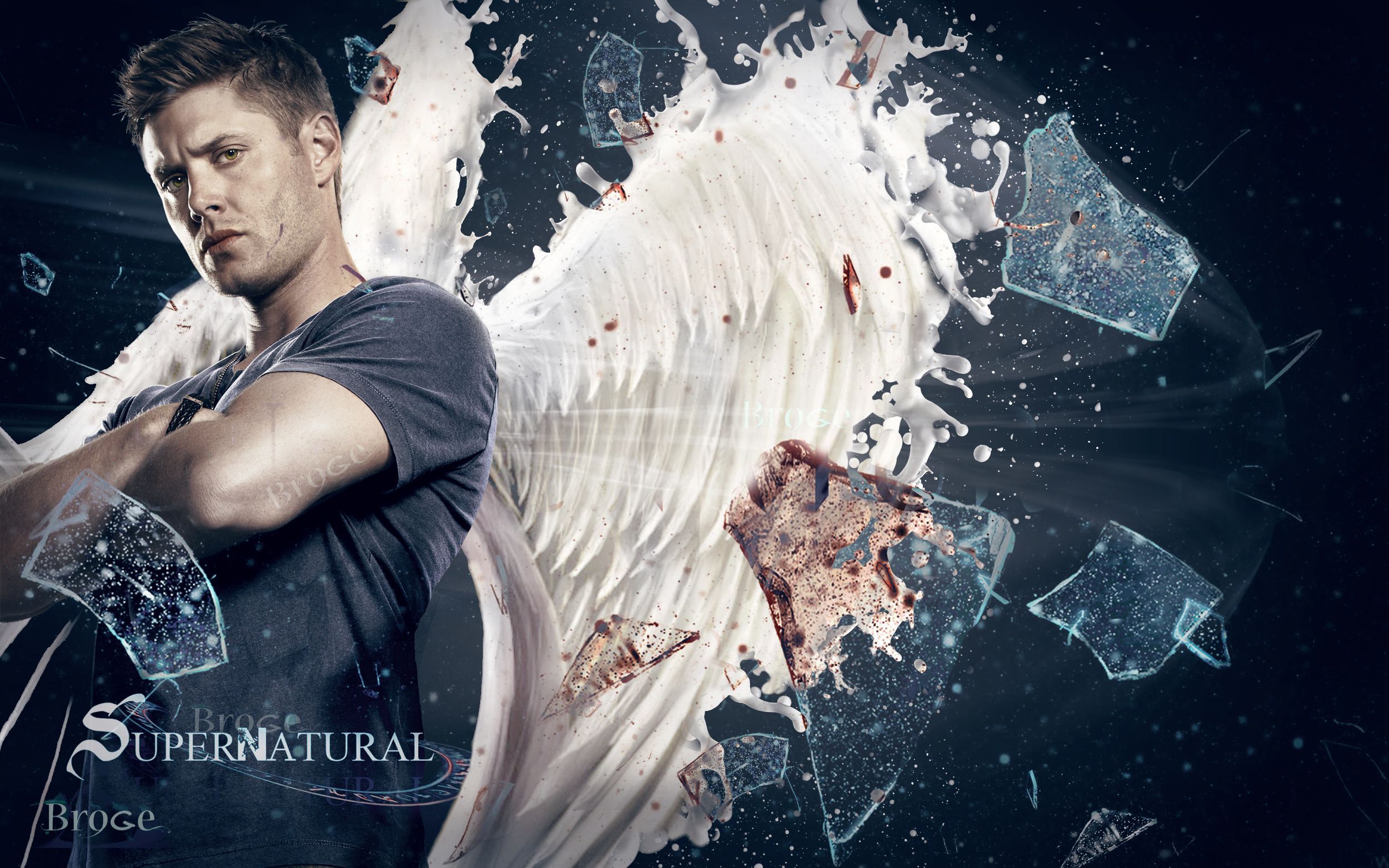 Download wallpaper from tv series Supernatural with tags: Computer, Supernatural, Dean Winchester, Jensen Ackles