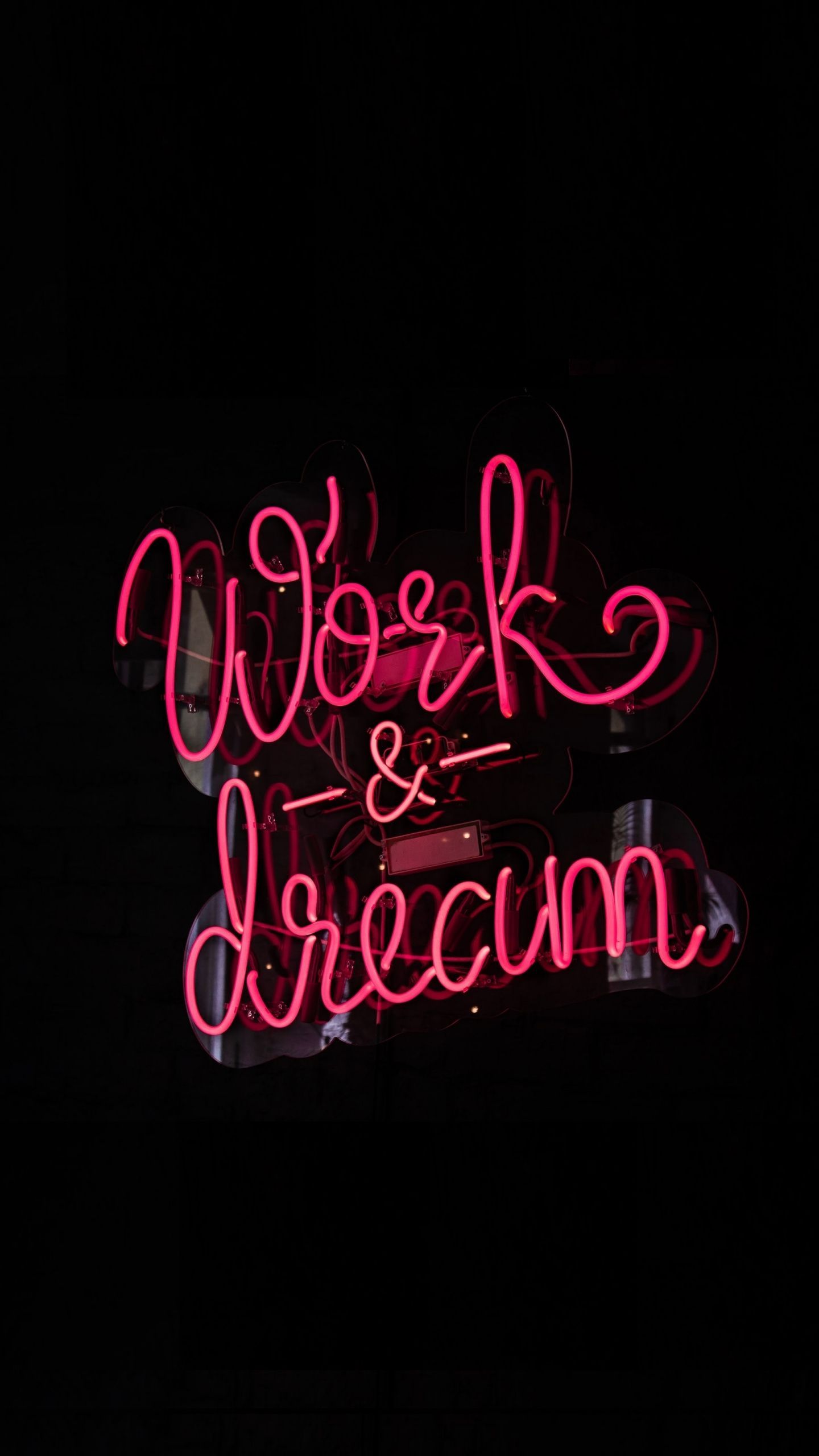 Inscription, work n dream wallpaper. Neon quotes, Neon words, Neon wallpaper