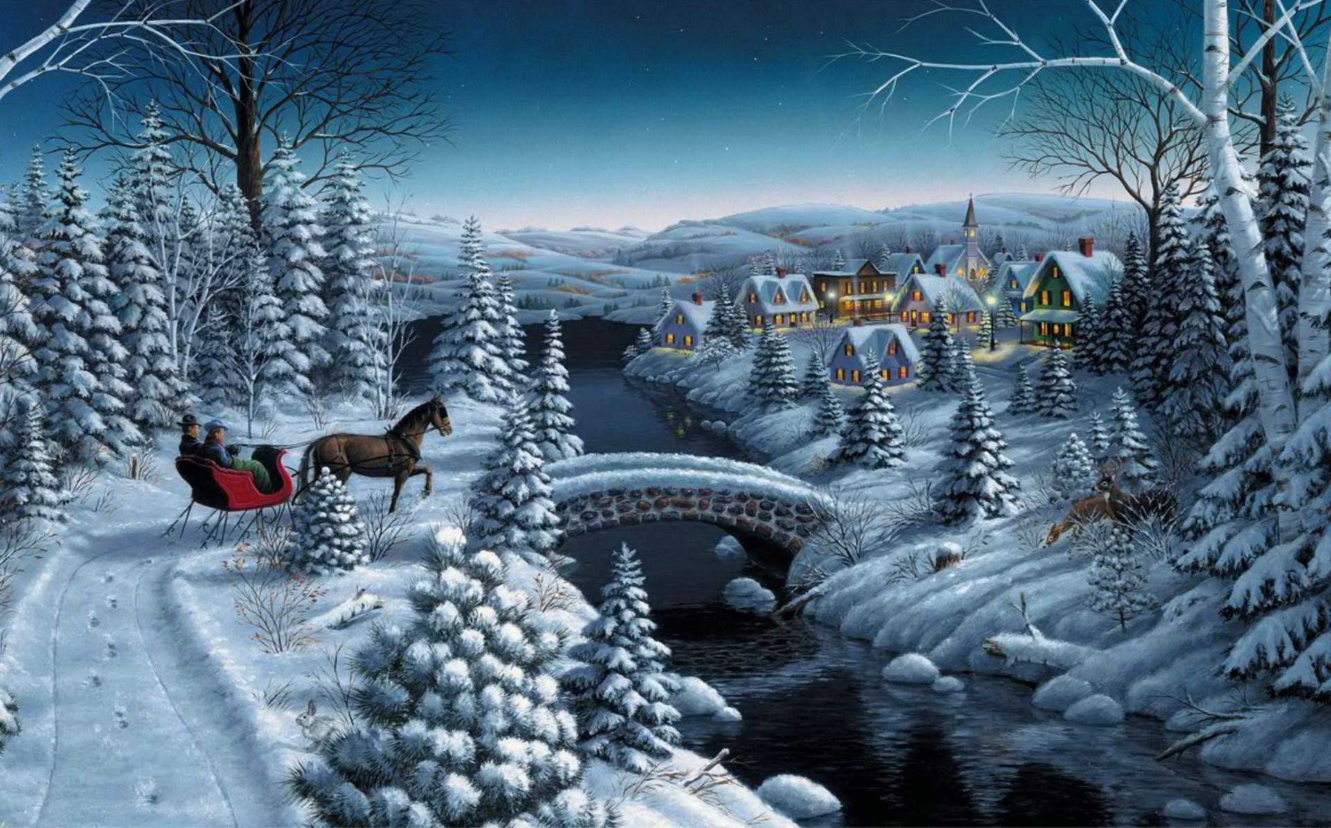 Christmas Winter Wonderland Desktop Wallpaper