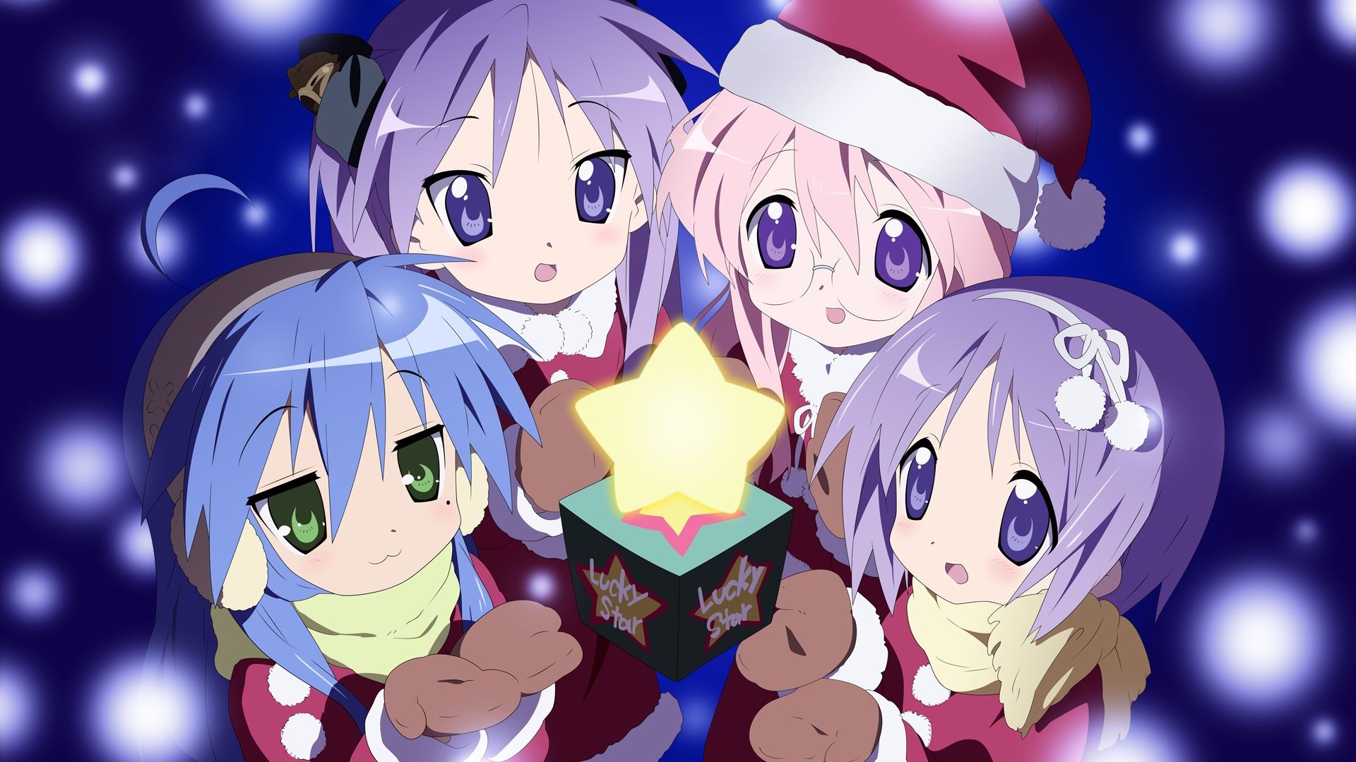 Lucky Star Christmas, anime desktop PC and Mac wallpaper