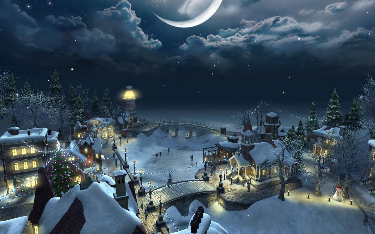 Scenery Anime Christmas Wallpaper HD