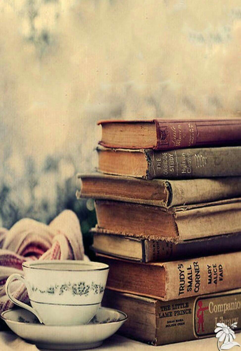Libros. Tea and books, Book wallpaper, Coffee and books