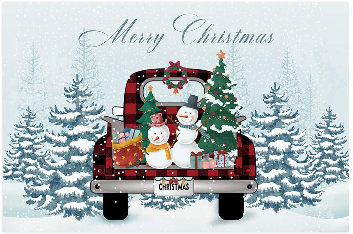 Amazon.com, CHAOGO Fish Tank Background Merry Christmas I'm Going Home For Christmas, Red Check Truck, Adhesive Wallpaper Aquarium Poster Backdrop Decoration Paper Cling Decals, Pet Supplies
