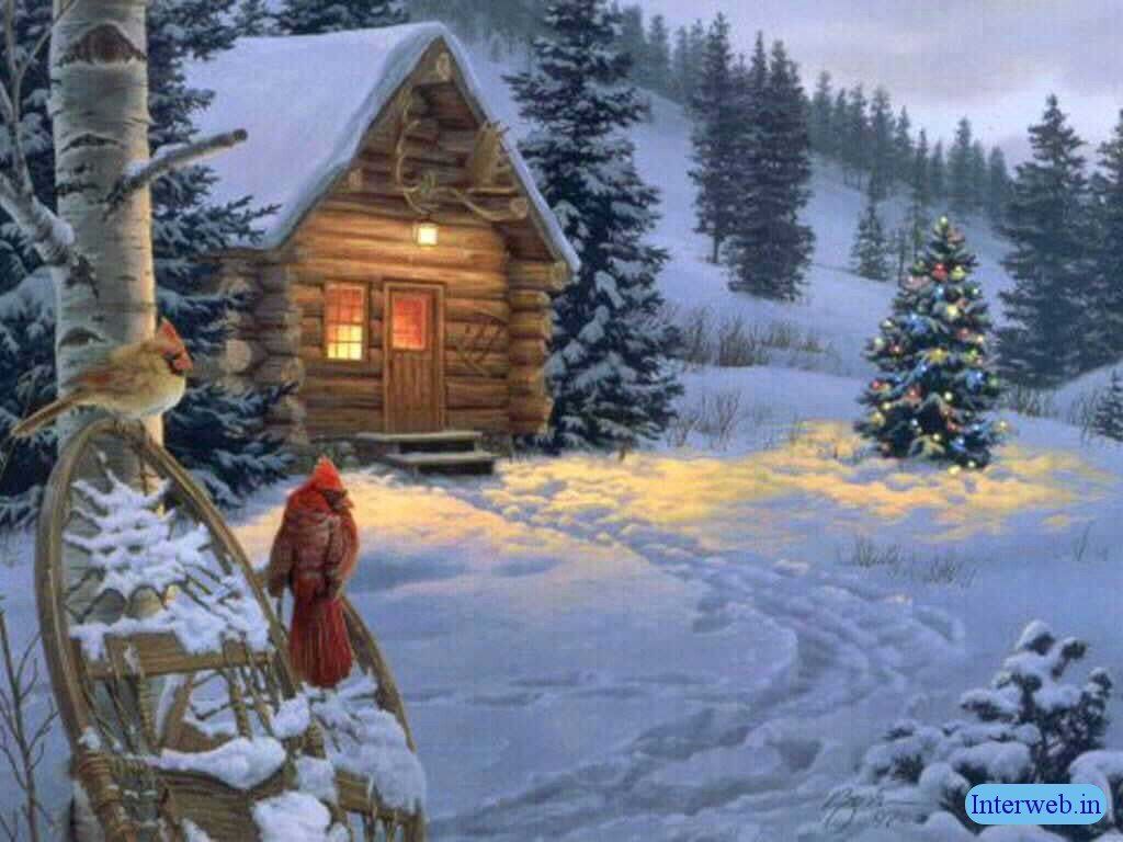 Christmas Winter Scenes Wallpaper Free