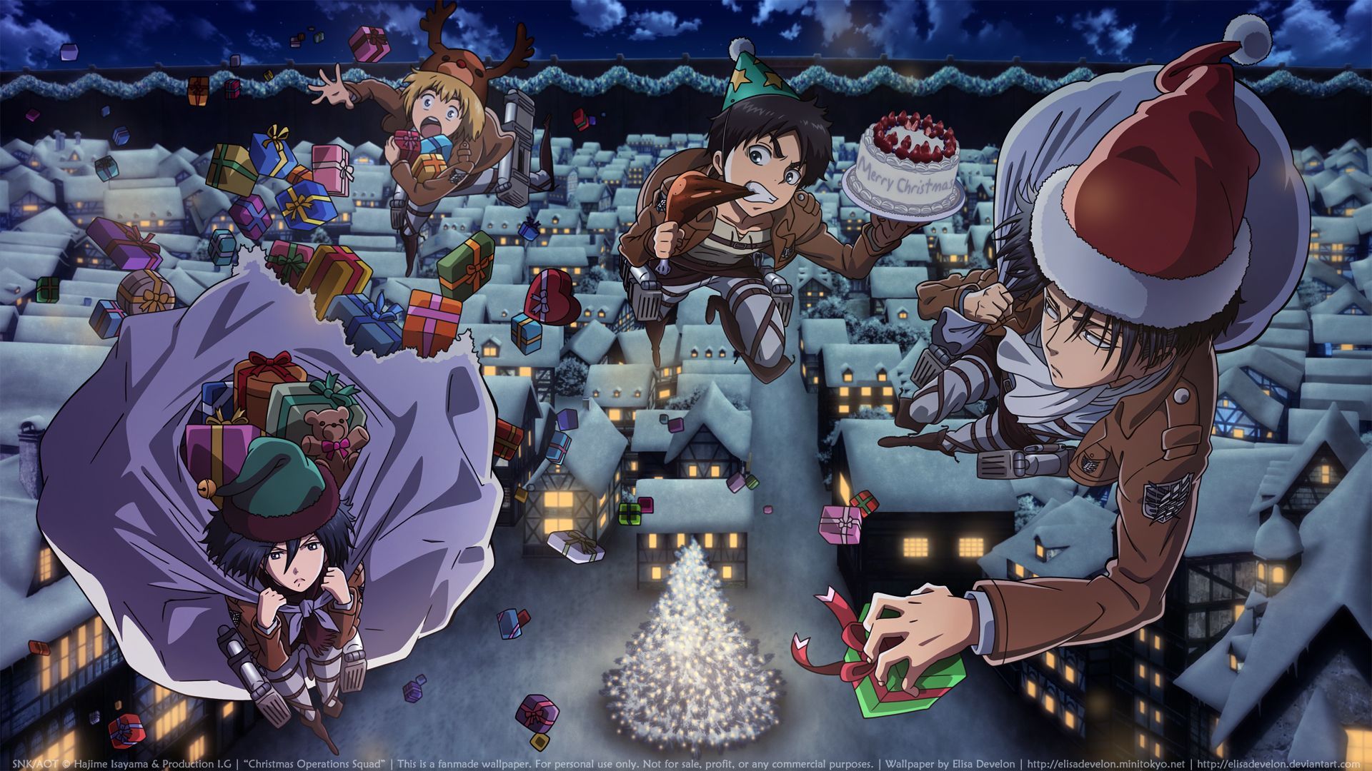 Attack On Titan Christmas Wallpaper Free Attack On Titan Christmas Background