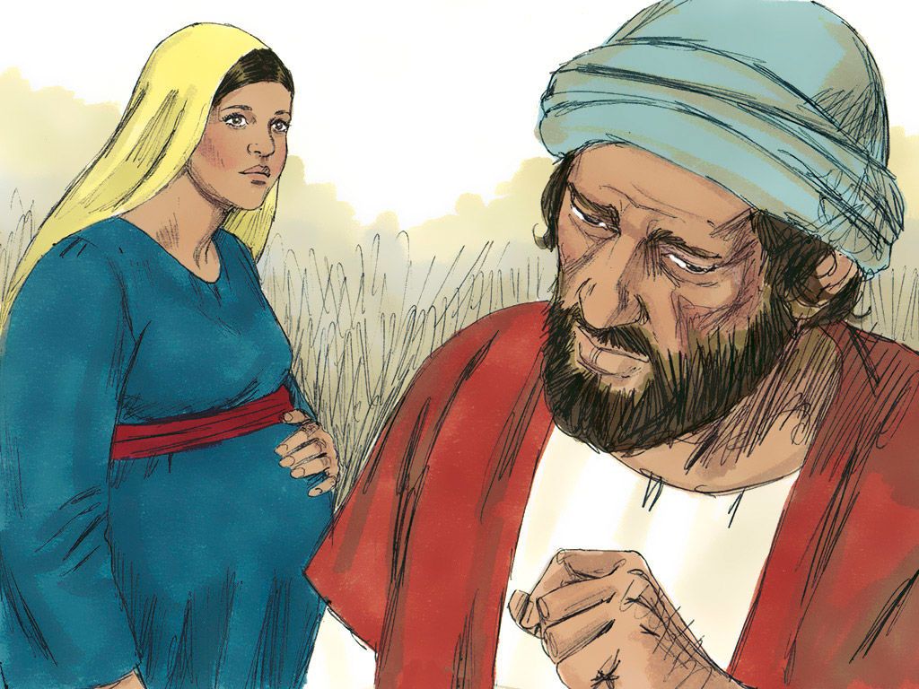 FreeBibleimage - The Birth Of Jesus - An Angel Tells Mary And Then Joseph Of The Birth Of God's Son, Jesus (Matthew 1:18 Luke 1:26 Luke 2:1 7)