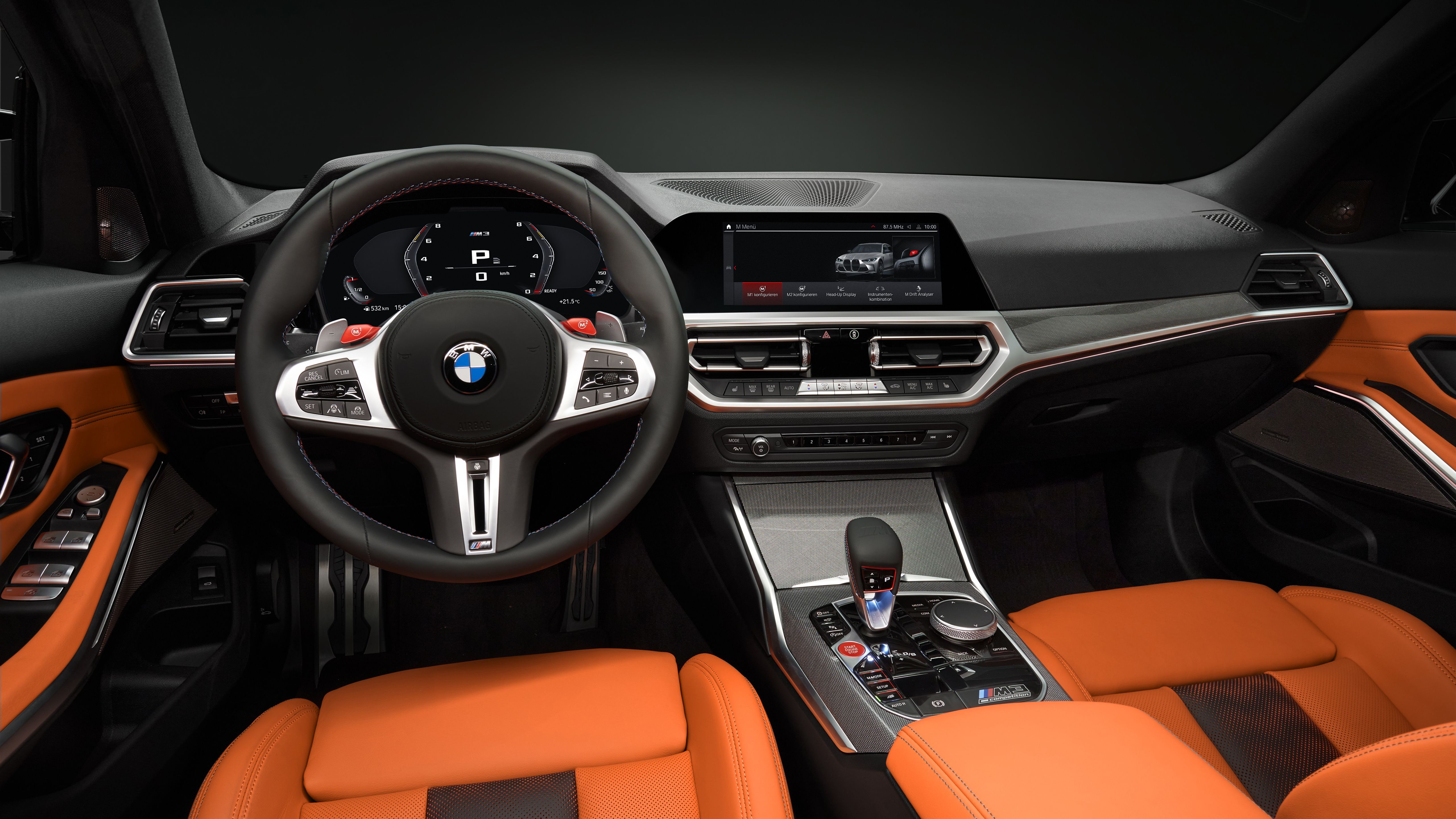 BMW M3 Competition 2020 Interior 4K Wallpaper. HD Car Wallpaper