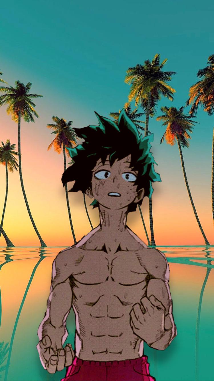 A Cool Little Summer Y Deku Wallpaper Edit I Made. Feel Free To Use And Happy Summer Everyone! :)
