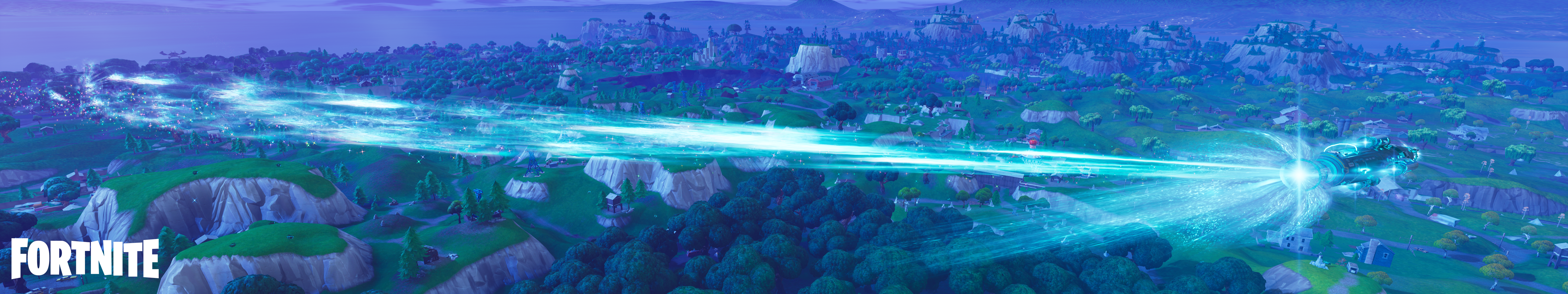 SUGGESTED triple screen background of the rocket curving above wailing woods