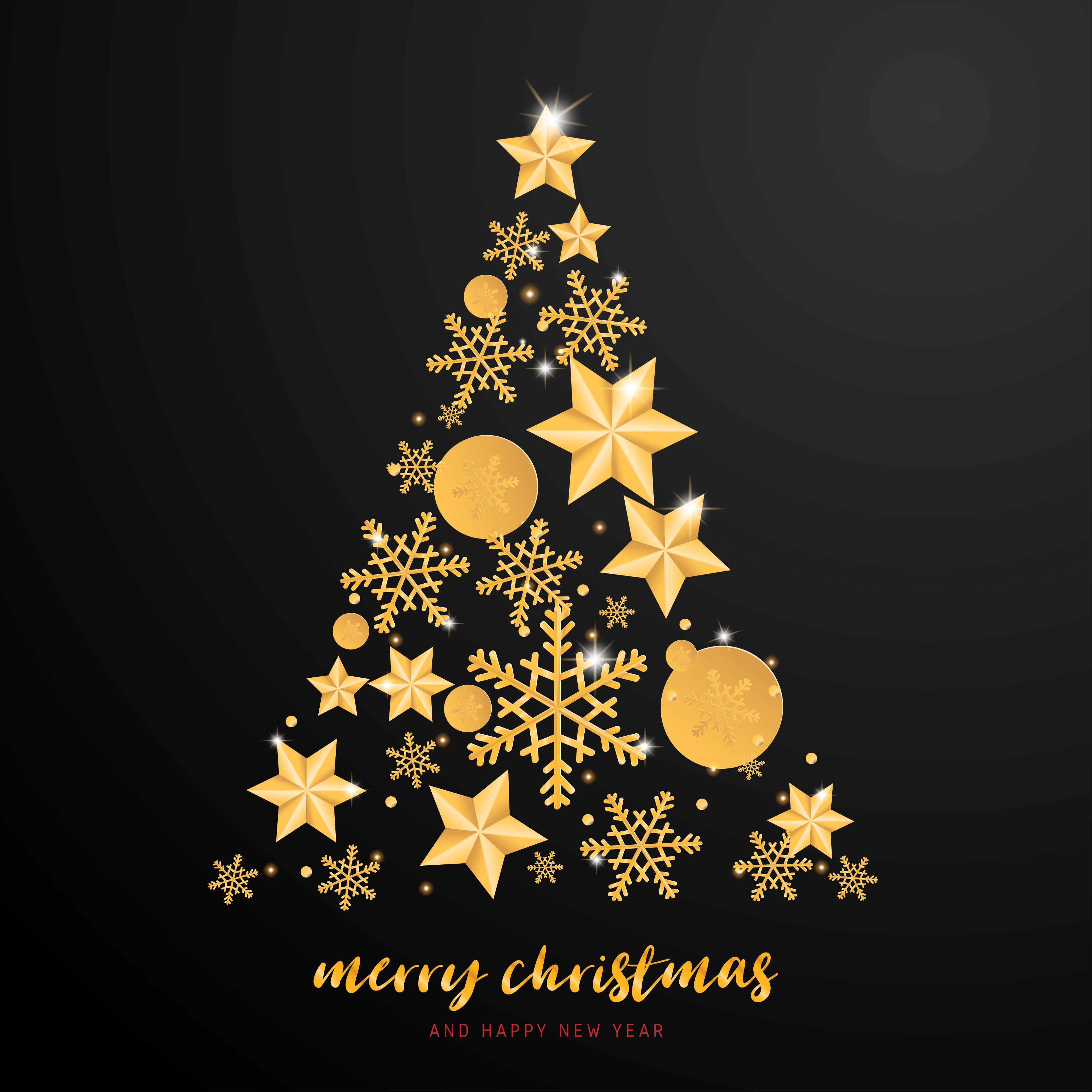 La Tarjeta De Felicitación De La Feliz Navidad Y De New Year Tree