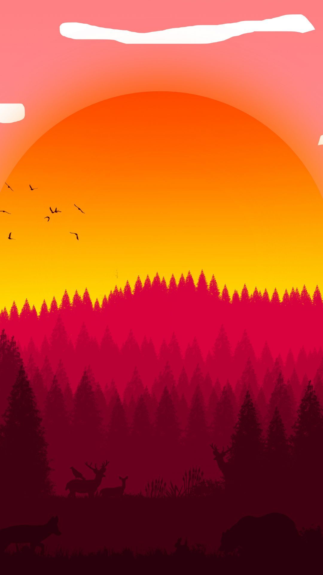 Downaload Digital art, sunset, horizon wallpaper for screen 1080x1920, Samsung Galaxy S4, S5, Note, Sony Xperia Z,. Digital artwork, Wallpaper, Samsung galaxy s4