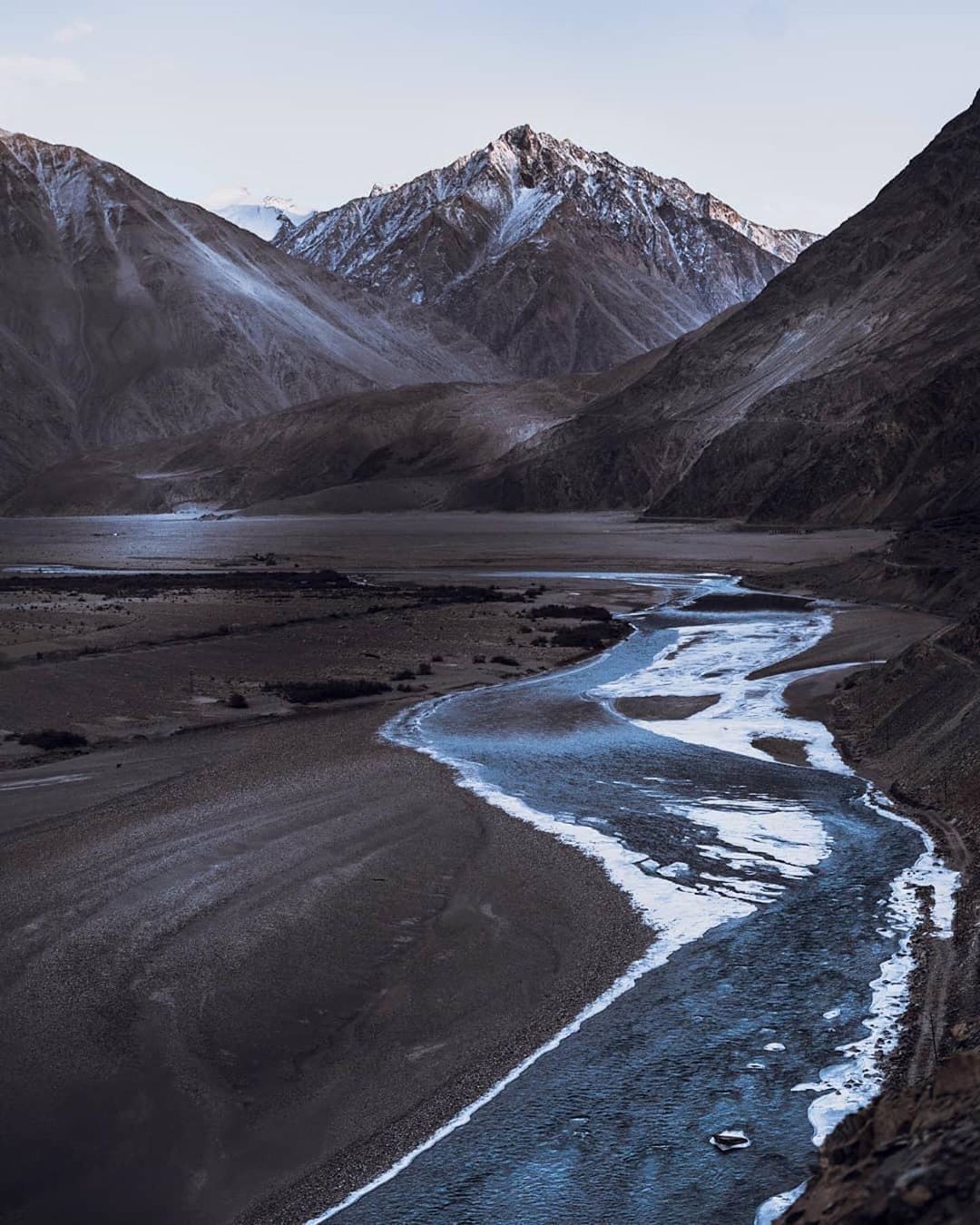 Repost ・・・ Frozen Ladakh. Well, for starters, this was an actual picture I took in Nubra Valley which I have