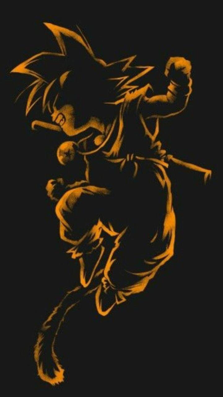 Young Goku jumping wallpaper