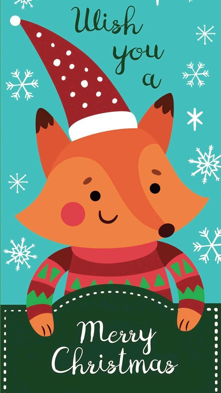 Christmas fox wallpaper. Fox christmas, Christmas wallpaper, Merry christmas