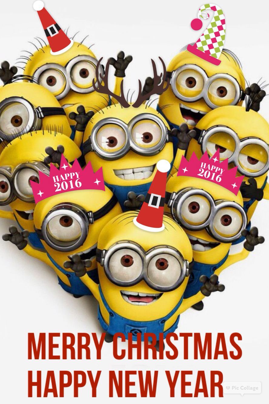 Have a Merry Christmas and a Happy New Year courtesy of the minions. Funny minion picture, Minions wallpaper, Minions funny