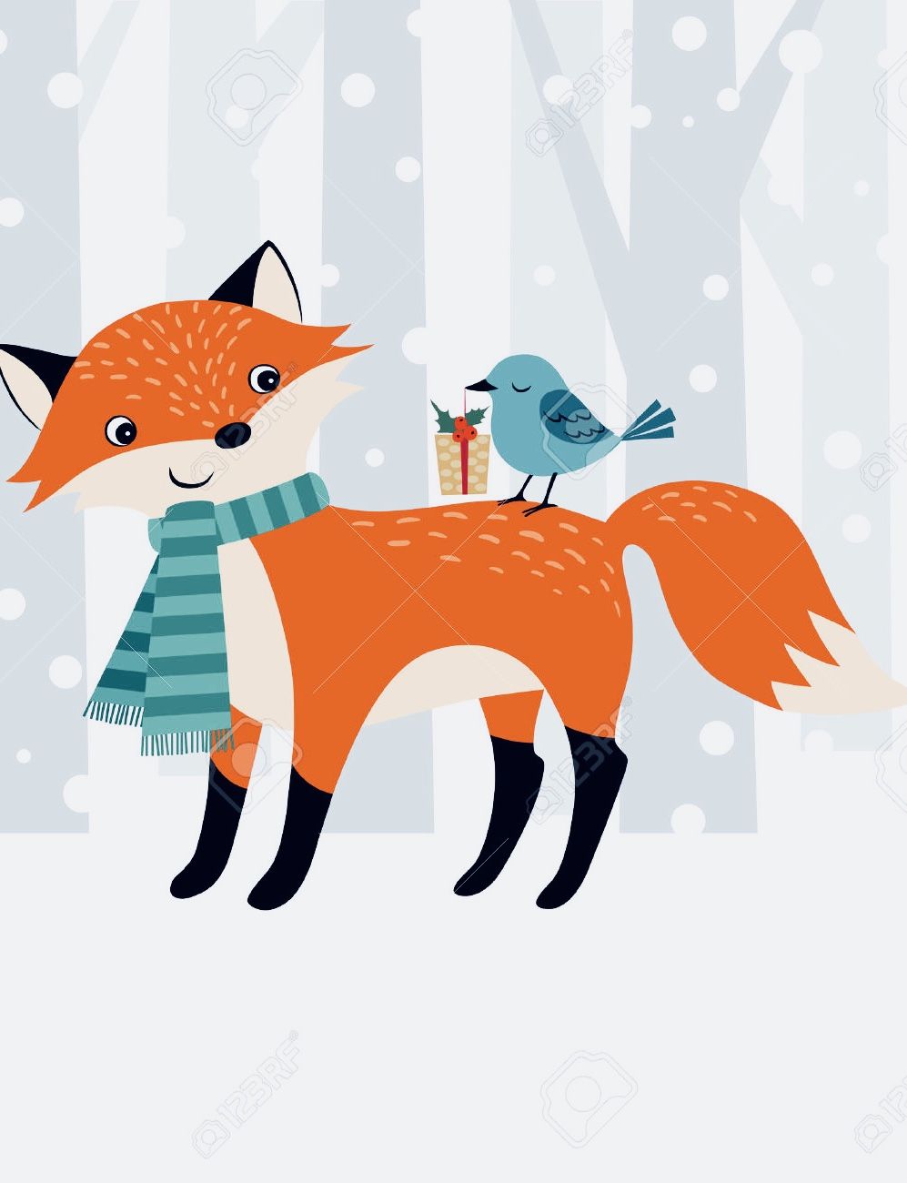 Christmas Wallpaper. Fox art, Christmas wallpaper, Children illustration
