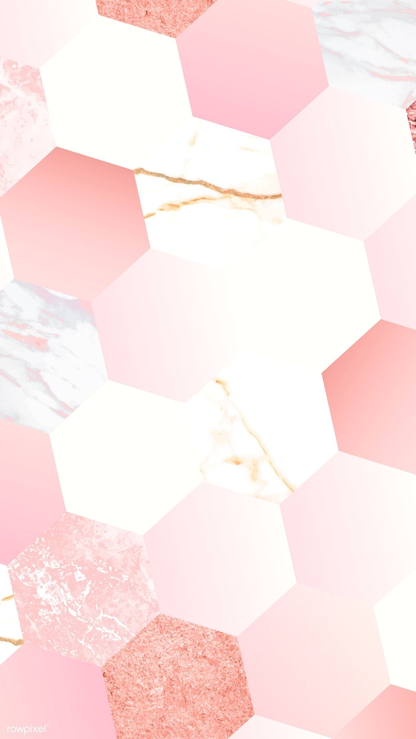 Pink feminine hexagon geometric background vector. free image by rawpixel.com / Niwat. Geometric background, Pink wallpaper background, Paper background texture