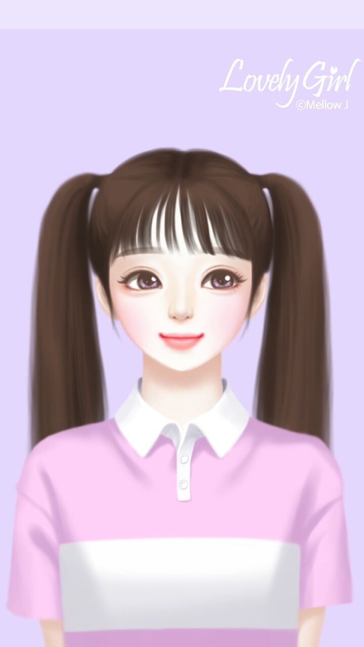 Art, Beauty, And Cartoon Image Cute Lovely Girl Cartoon HD Wallpaper