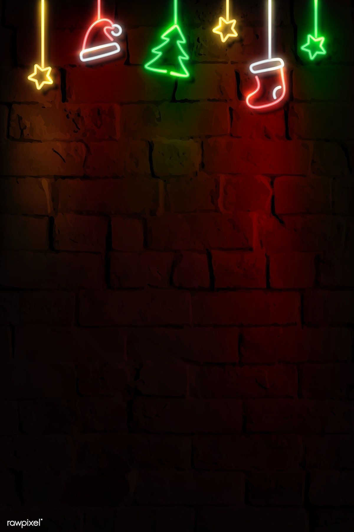 Cute Neon Christmas Wallpaper