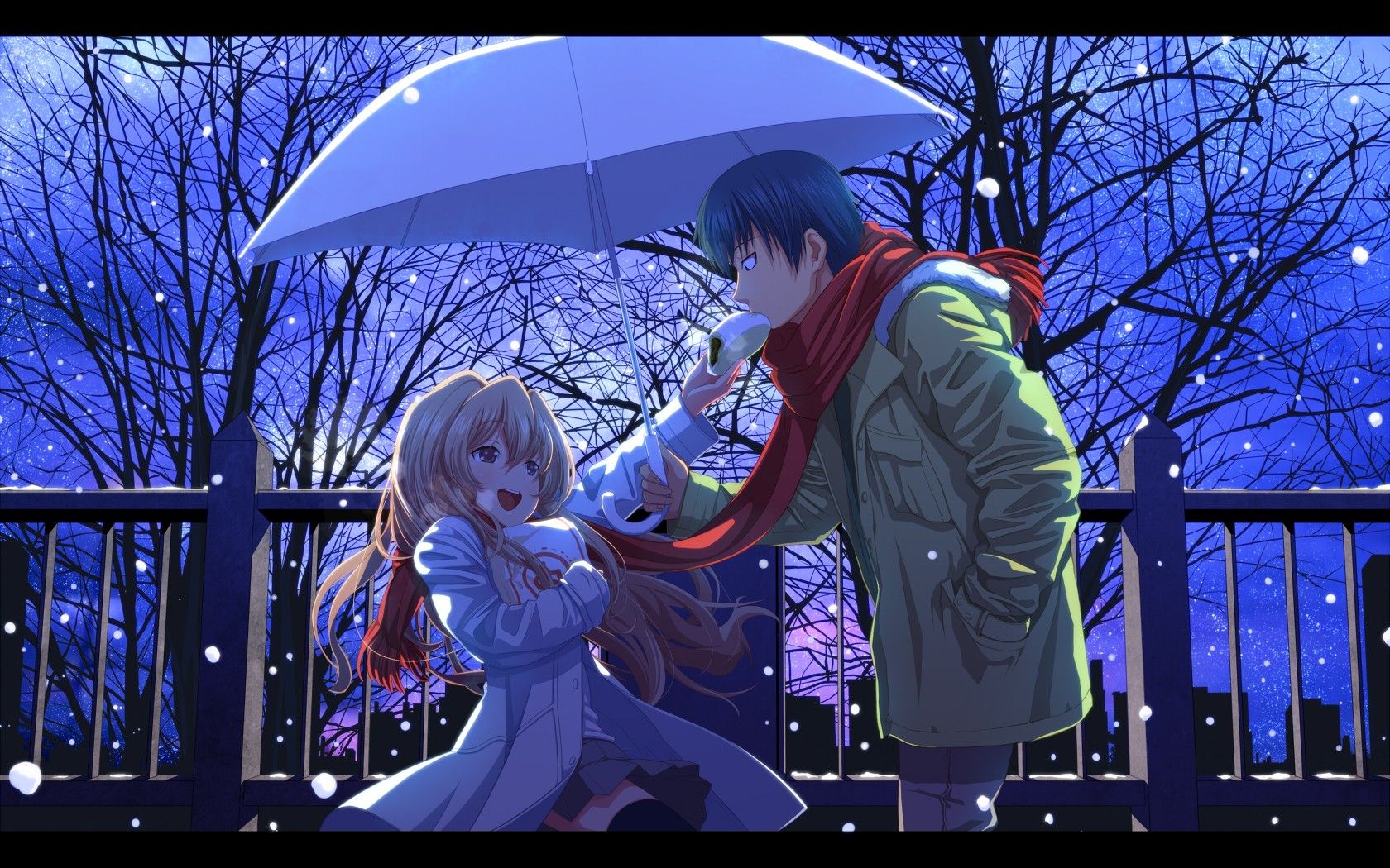 anime, Couple, Snow, Winter, Toradora!, Aisaka Taiga, Takasu Ryuuji Wallpaper HD / Desktop and Mobile Background