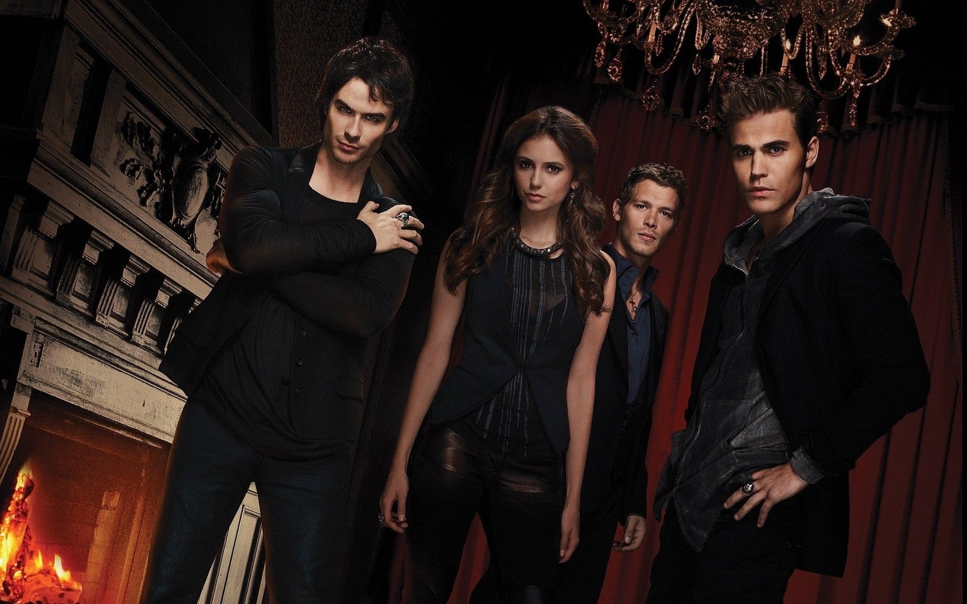 Damon Salvatore And Stefan Salvatore And Elena Wallpaper & Background Download
