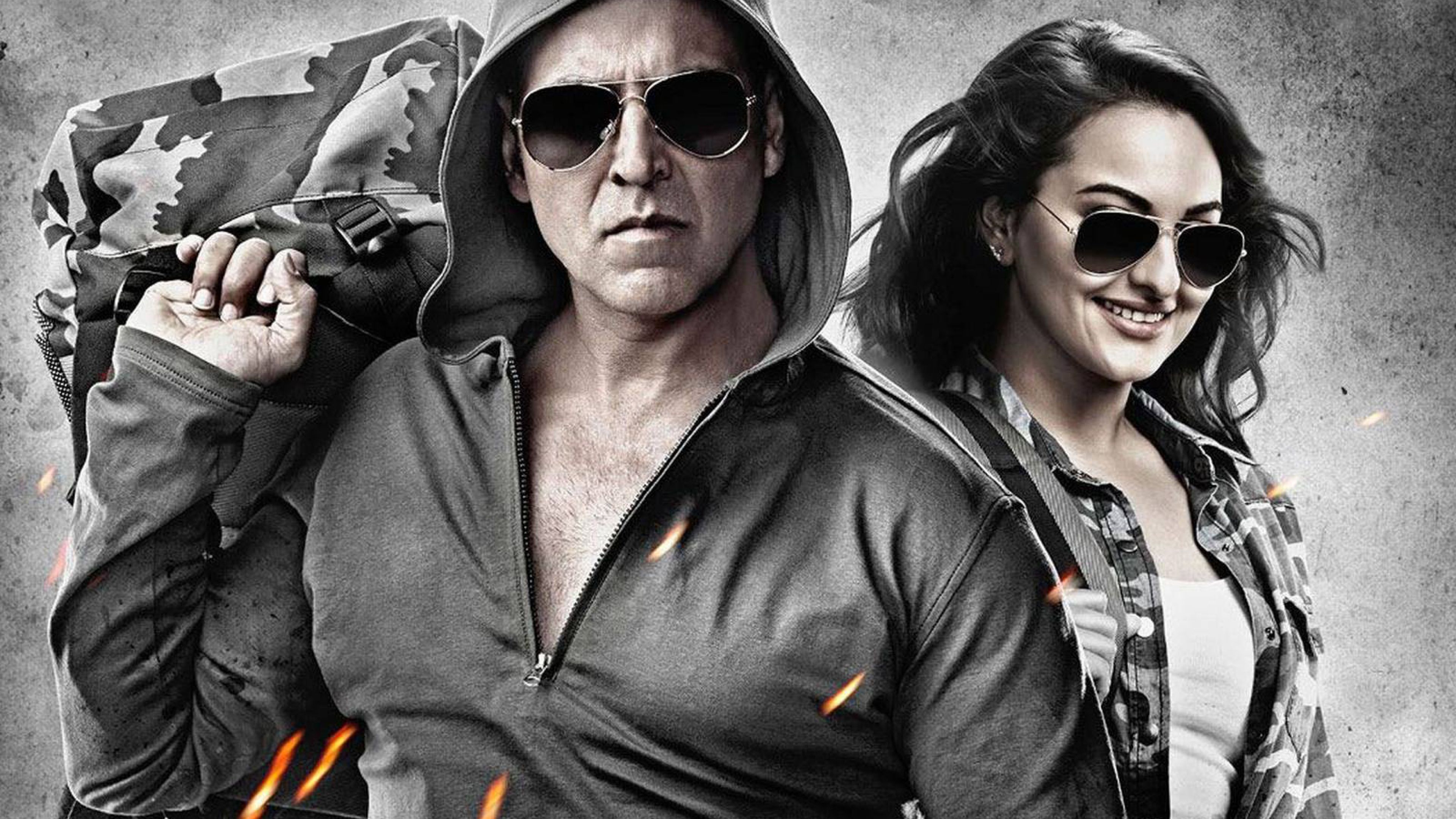 Akshay Kumar With Sonakshi Sinha Holiday HD Wallpaper 4K Wallpaper, HD Movies 4K Wallpaper, Image, Photo and Background