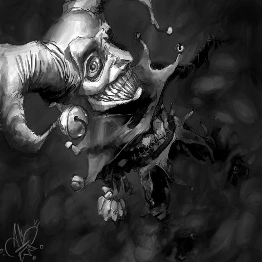 demon art. demonic jester by Vespertellino. Joker art, Demon art, Dark fantasy art