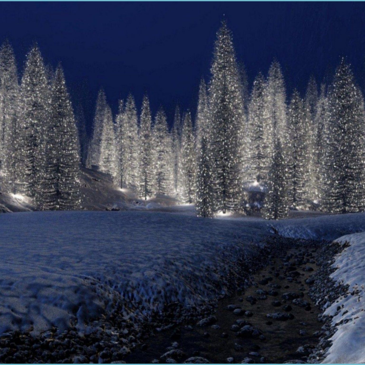 Snowy Christmas Scene Wallpaper Christmas scenes wallpaper