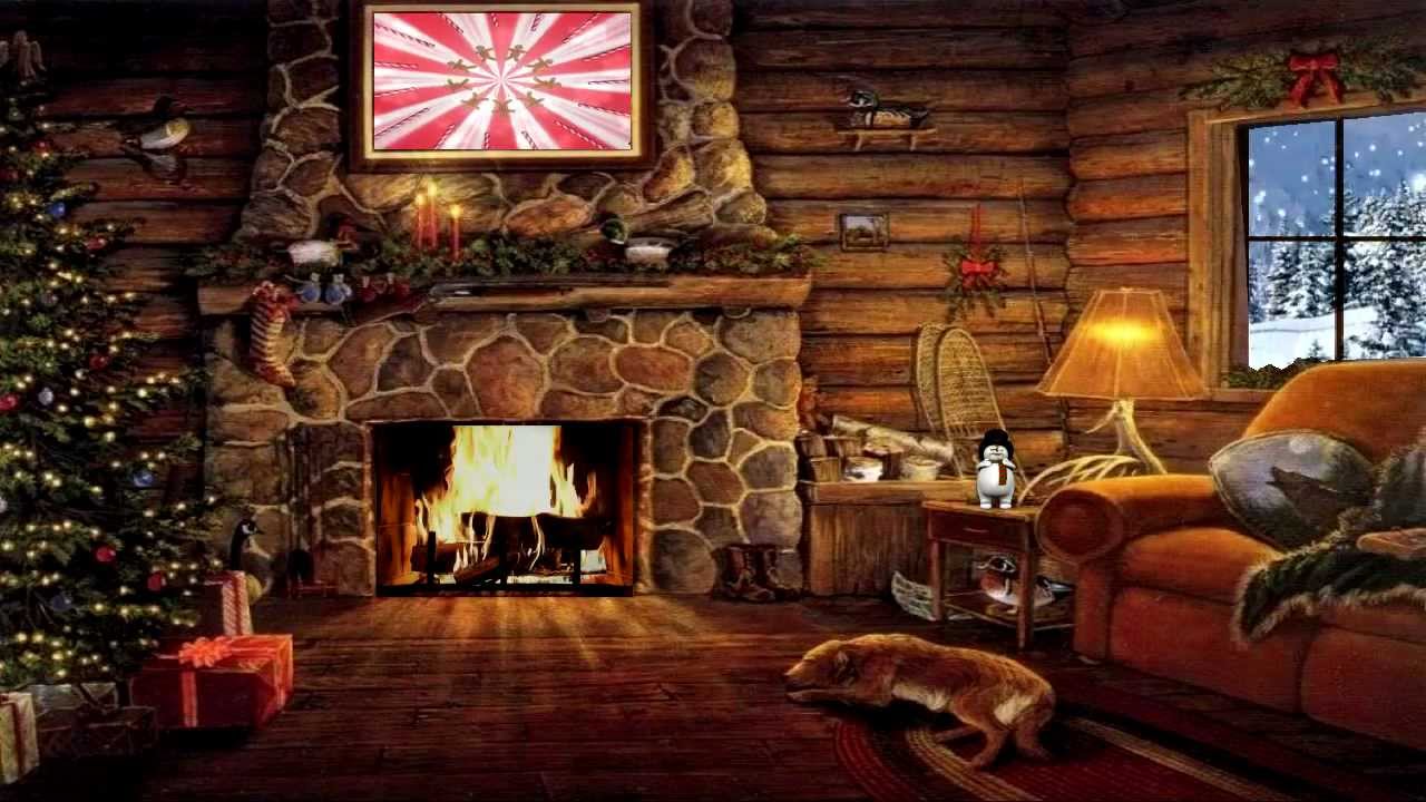 Free download Christmas Cottage with Yule Log Fireplace and Snow Scene [1280x720] for your Desktop, Mobile & Tablet. Explore Log Cabin Christmas Scene Wallpaper. Rustic Wallpaper, Free Christmas Cabin