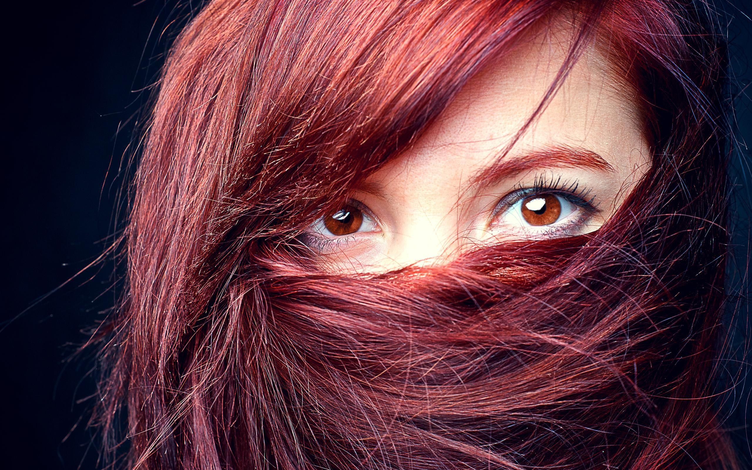 women, redheads, models, red eyes, faces wallpaper