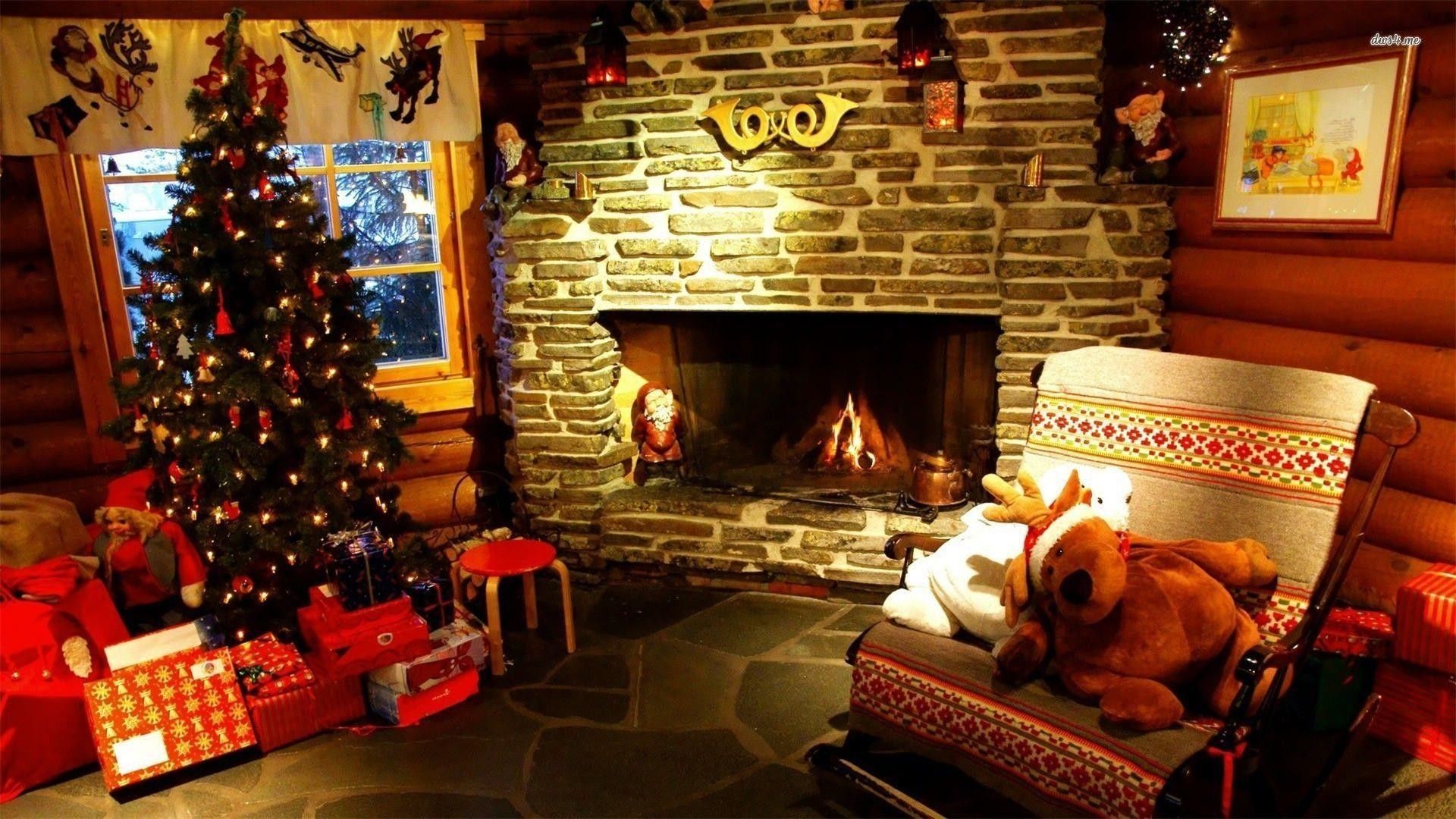 Christmas Fireplace Wallpaper Fireplace Background HD