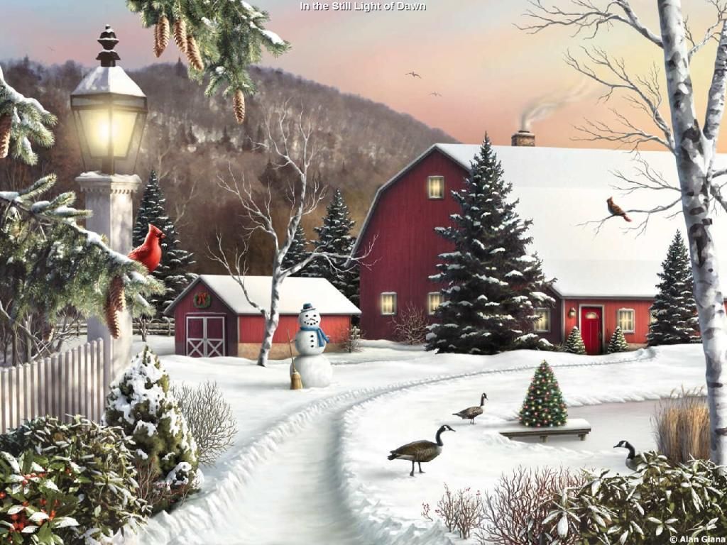 Free download Drawing Painting Scenic Winter picture nr 40757 [1024x768] for your Desktop, Mobile & Tablet. Explore Winter Christmas Wallpaper. Free Desktop Wallpaper Winter Holiday, Beautiful Winter Desktop Wallpaper