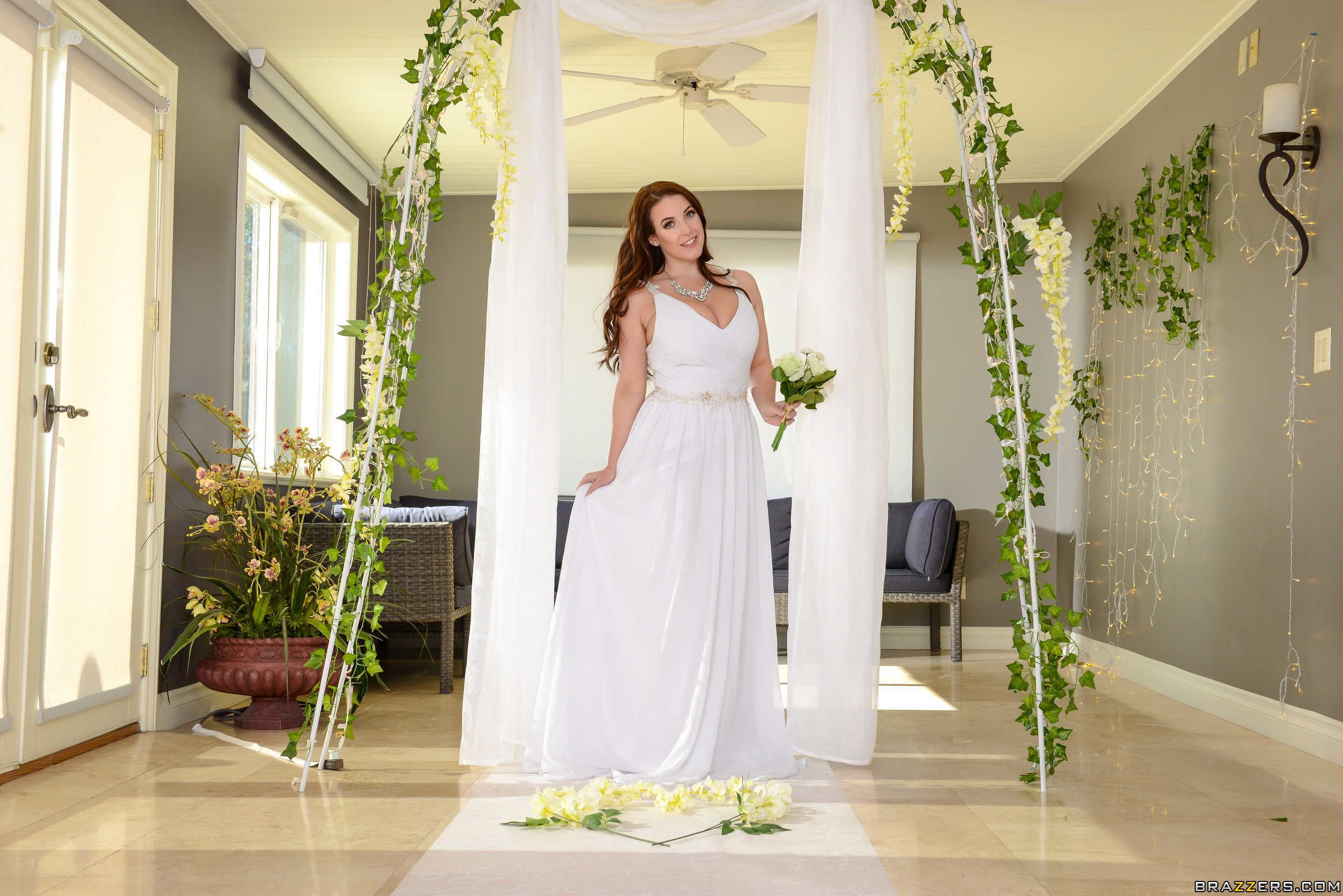 #Angela White, #women, #wedding dress, #smiling, #model, wallpaper