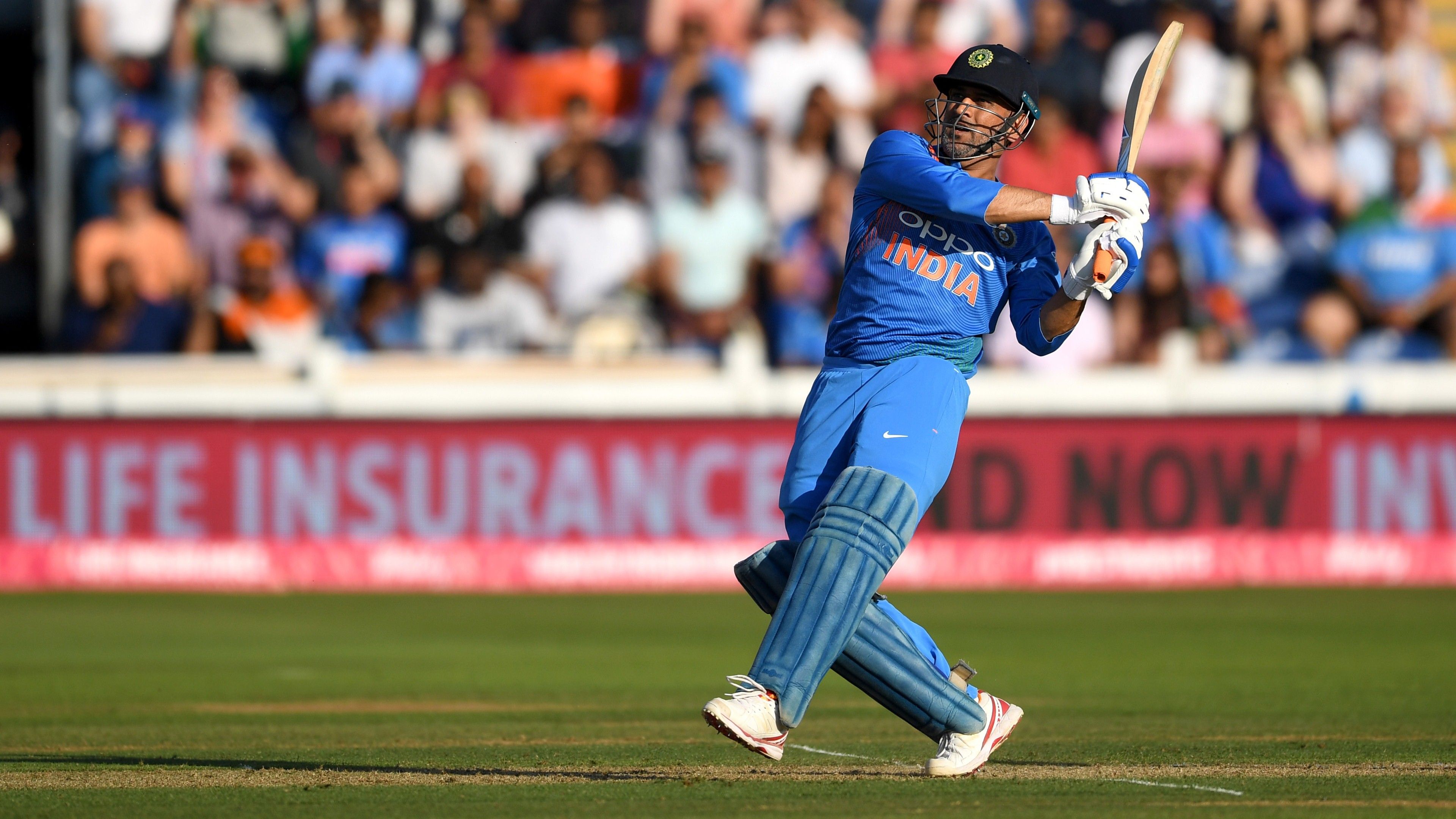 MS Dhoni Batting in Cricket World Cup 2019 4K Photo