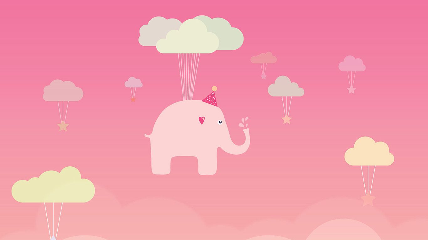 Cartoon Cute Elephant Desktop Wallpapers.
