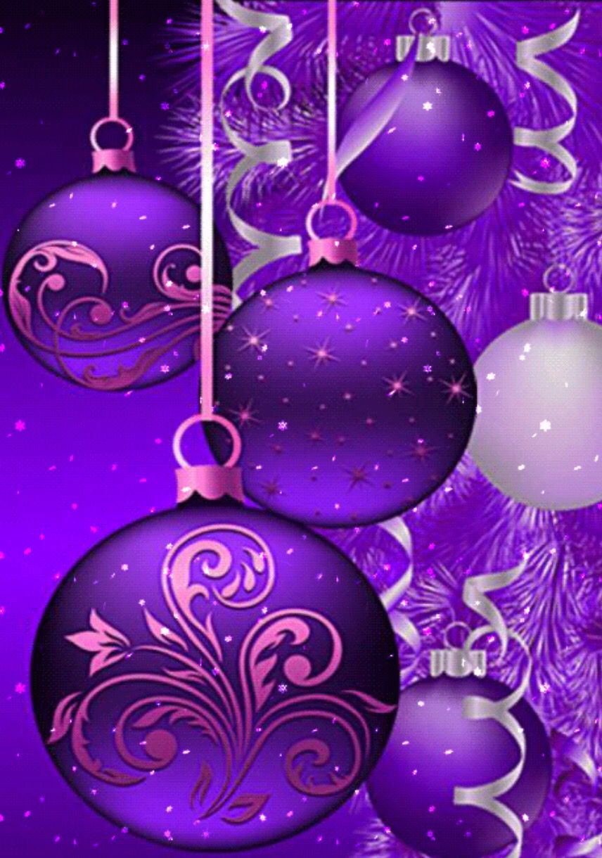 Love these. Purple christmas, Christmas ornaments, Christmas wallpaper