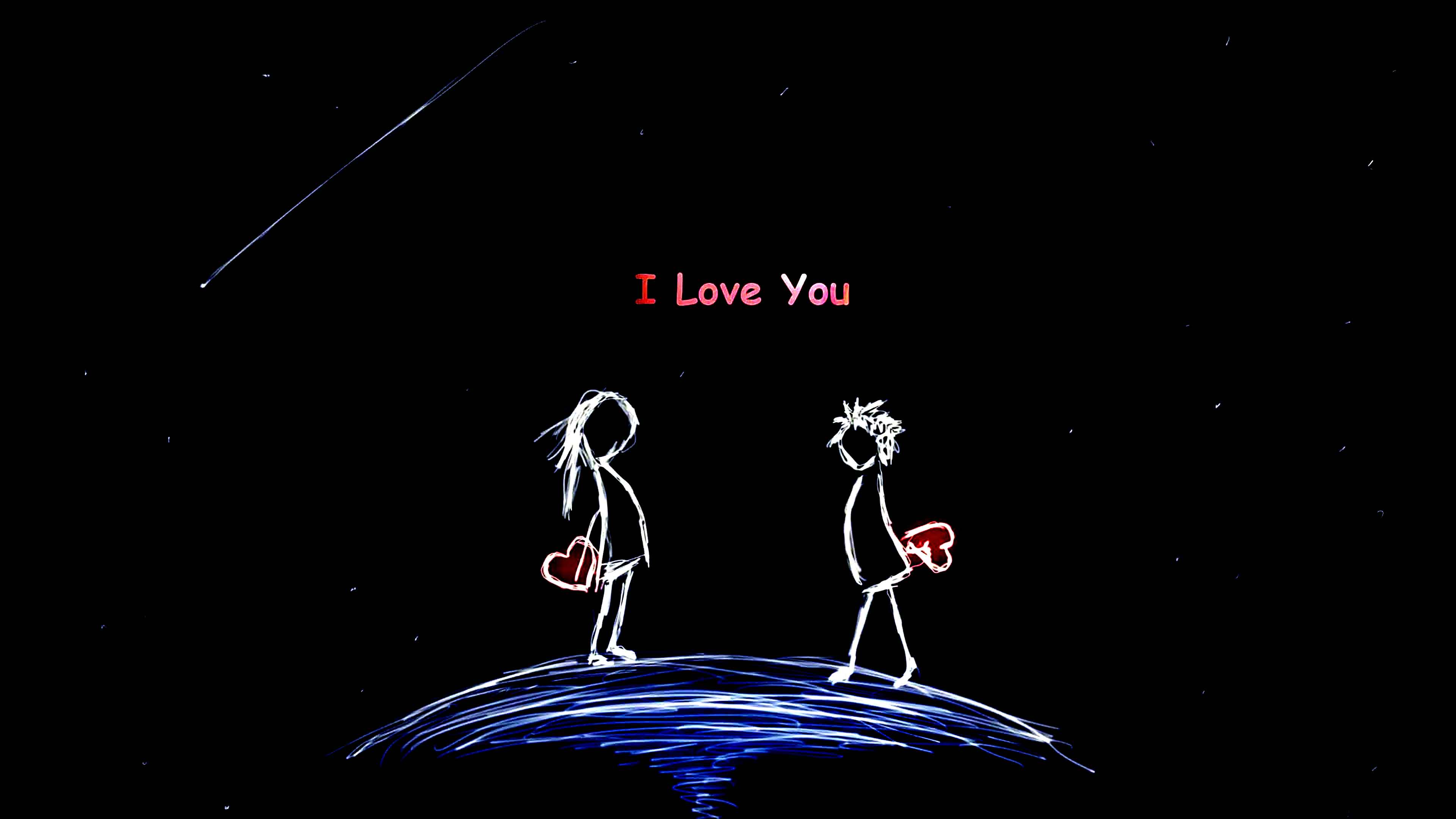 Cute Cartoon Love Couple Wallpaper