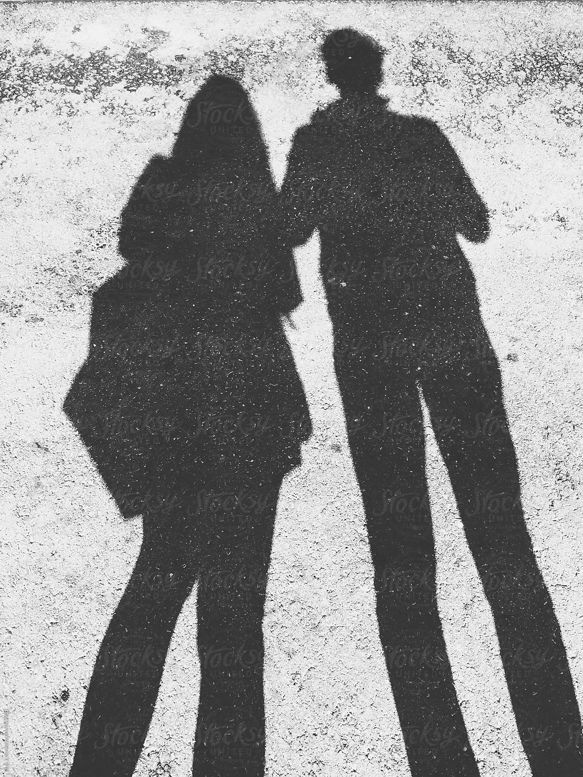 Couple's shadow, black and white edition by B & J