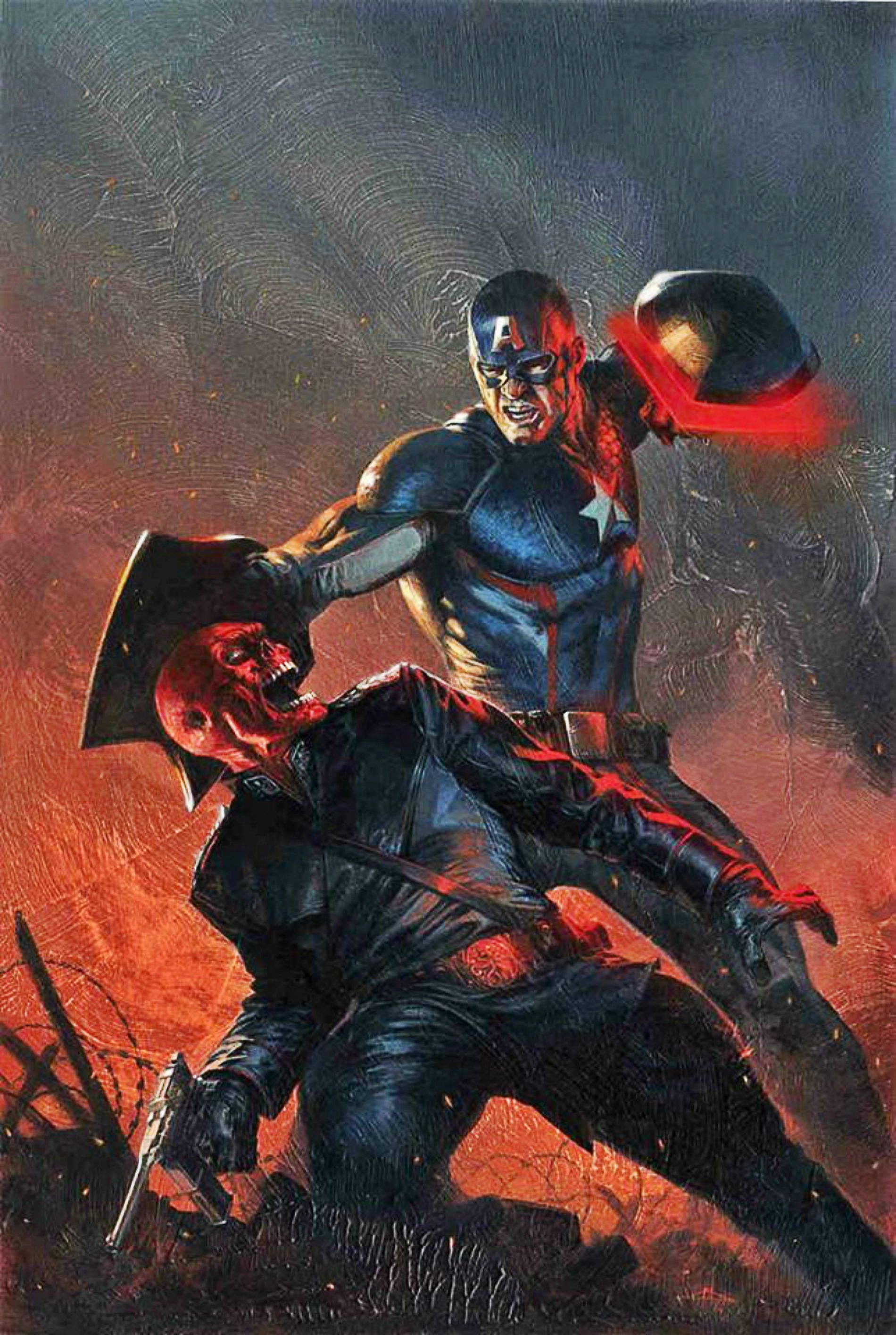 Captain America (Steve Rogers) vs Red Skull by Gabriele Dell'Otto. Marvel captain america, Marvel, Marvel comics art
