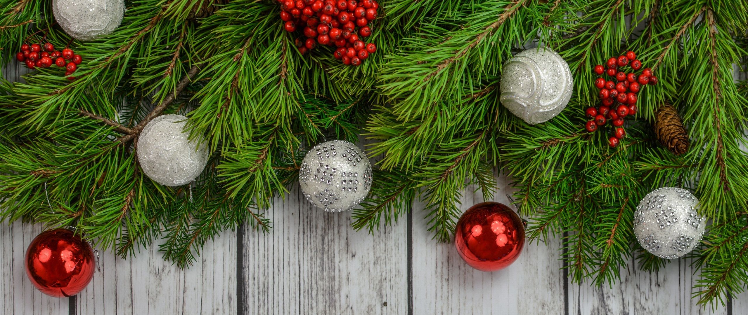 Download wallpaper 2560x1080 decorations, christmas, holiday, 4k, dual wide 2560x1080 HD background, 1042